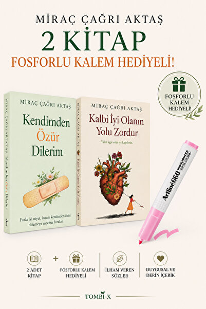 İndigo Kitap Miraç Çağrı Aktaş 2 Kitap Seti Kendimden Özür Dilerim - Kalbi İy...
