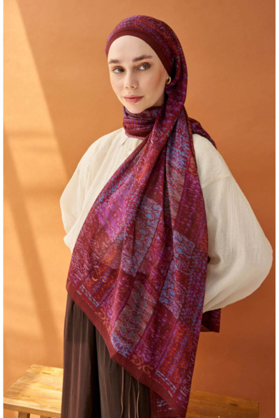 Silk Home Riva Shawl Tencel Terra Burgundy