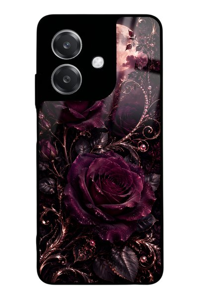 Spoyi Oppo A3 Moonlit Burgundy Rose Design Glossy Phone Case