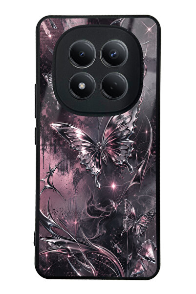 Spoyi Xiaomi Redmi Note 15 Pro 4G Rose Chrome Butterfly Tasarımlı Glossy Tele...