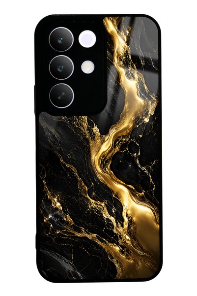 Spoyi حافظة هاتف ريلمي C85 بتصميم ذهبي لامع من نوع Obsidian Gold Flow