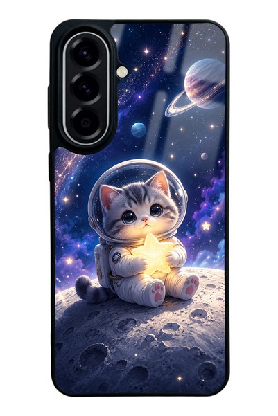Spoyi Samsung A57 Starlight Space Kitty Design Glossy Phone Case