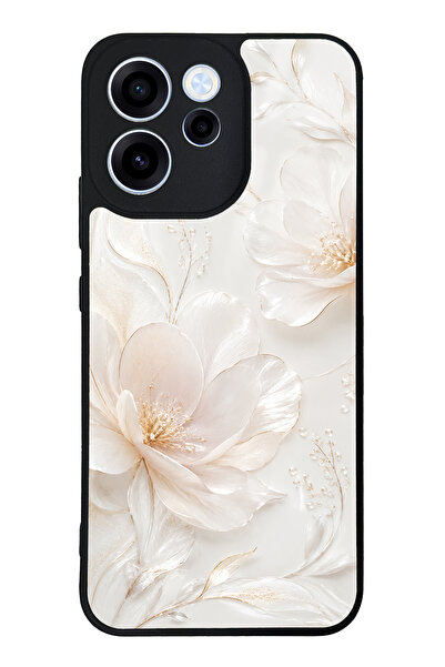 Spoyi Oppo Reno 15F Ivory Pearl Blossom Tasarımlı Glossy Telefon Kılıfı