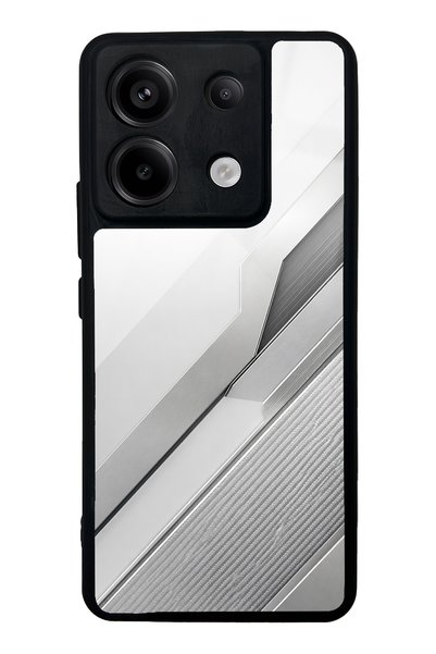 Spoyi Xiaomi Redmi Note 13 Pro 5g Silver Titanium Edge Design Glossy Phone Case