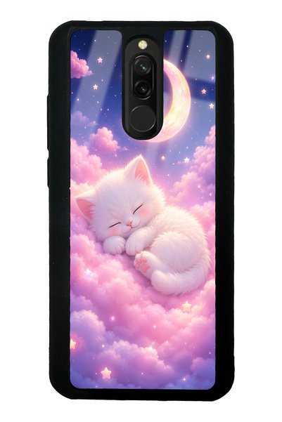 Spoyi Xiaomi Redmi 8 Moonlit Dream Kitten Design Glossy Phone Case