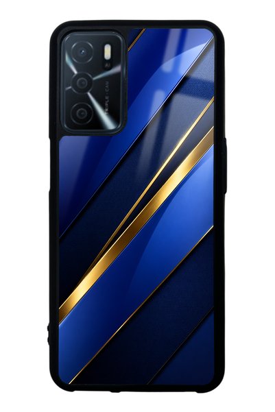 Spoyi Oppo A16 Sapphire Gold Edge Design Glossy Phone Case