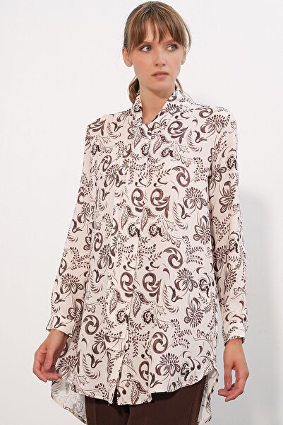 Hiccup Bdart Long Floral Patterned Viscose Shirt