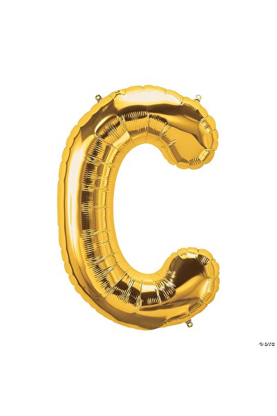 Baloane Vesele Balon Folie Litera C Gold 40 cm LTR6-C