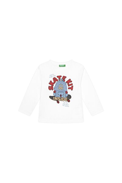 United Colors of Benetton Bluză băieți 3I1XG10KQ Albă