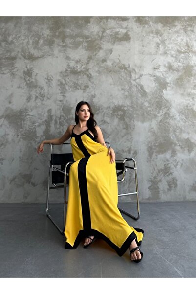 Livizmir Moda فستان طويل بأشرطة
