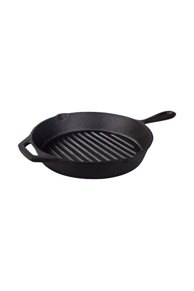 TRAMONTINA Tigaie grill rotundă Ø28 cm din fontă, Colecția Neagră