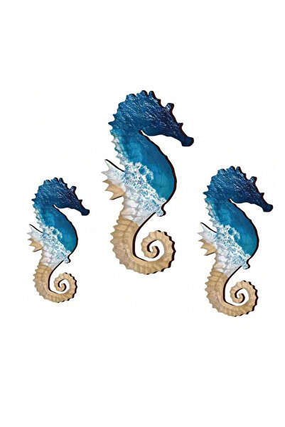 OEM 3 buc Decoratiuni de perete, din lemn cu caluti de mare