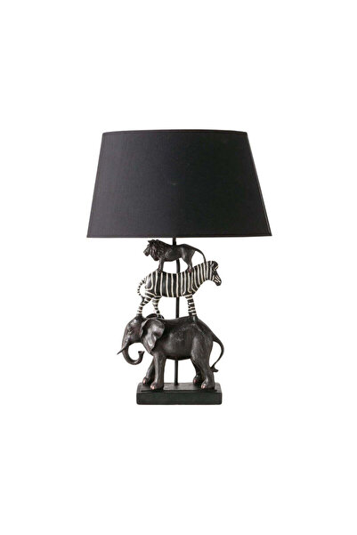 Boltze Lampă de masă Zumo, neagră, de 64,5 cm, fabricată din polirășină și pl...