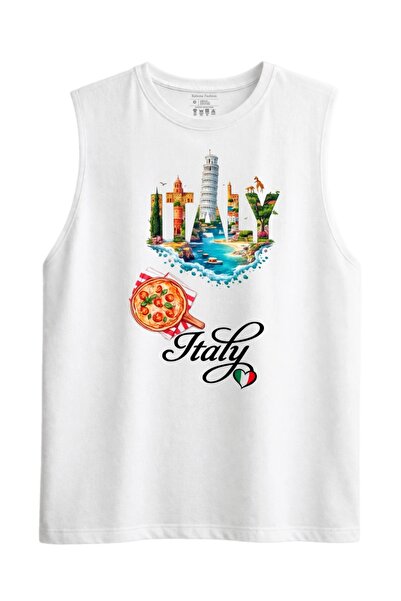 Rabona Fashion Italy Skyline & Pizza Tank Top