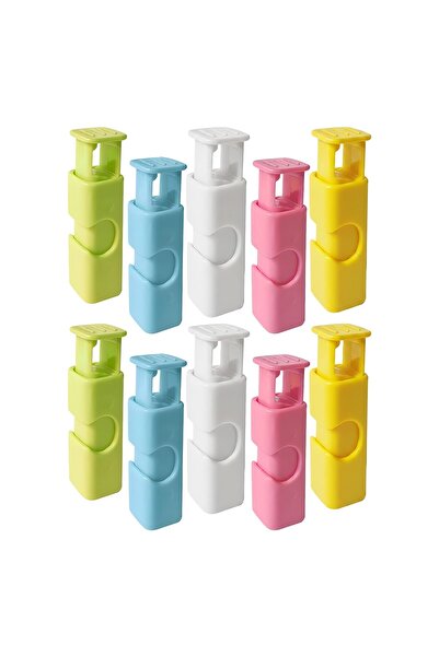 NEXTLY Set 10 carlige de etansare pungi NEXTLY, reutilizabile, multicolor, 6x...