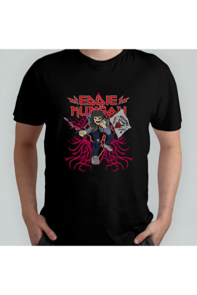 Pixxa Eddie Munson Hellfire Club Iron Maiden Unisex 100% Cotton Crew Neck T-S...