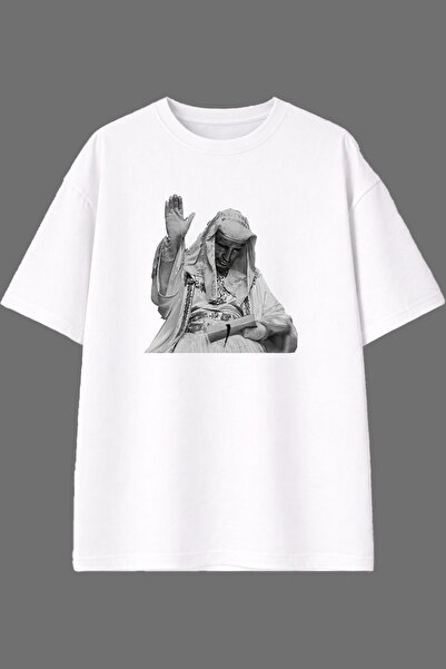 VSRN Tricou oversize alb cu imprimeu frontal Big King Design