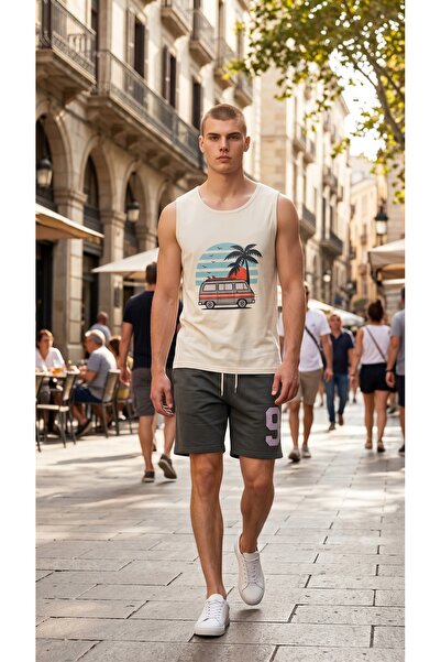 AHMERA Car Printed Unisex Regular Fit Sleeveless T-Shirt