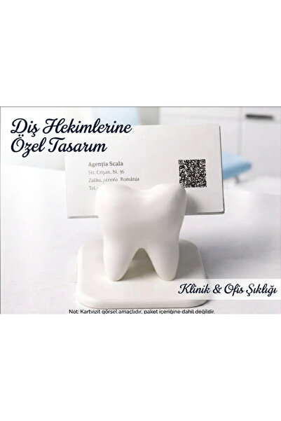 BMS3D Design Tooth-Shaped Business Card Holder - Decorative Desktop Business ...