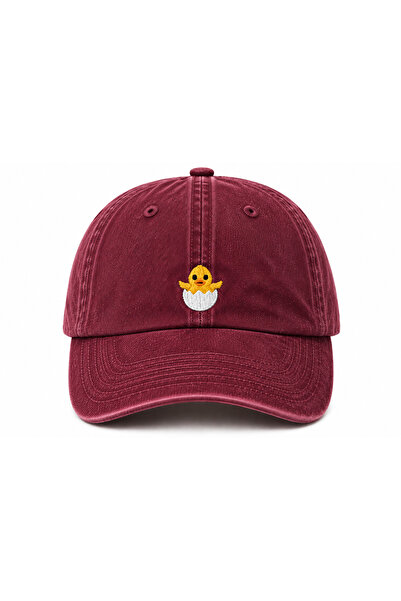 WeavedCo Cute Chick Emoji Embroidered Vintage Washed Cap Hat