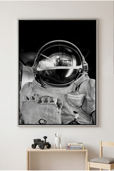 Jasmine Art Vintage Astronaut Kids Wall Art | Portrait Framed Canvas Print | ...