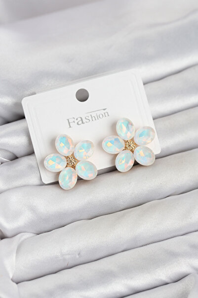 OGHAMAY White Color Crystal Stone Flower Model Women's Earrings