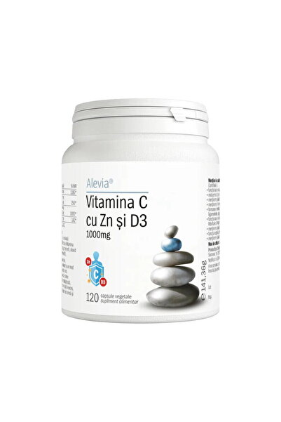 Alevia Vitamina C cu Zn si D3 1000mg 120cps vegetale