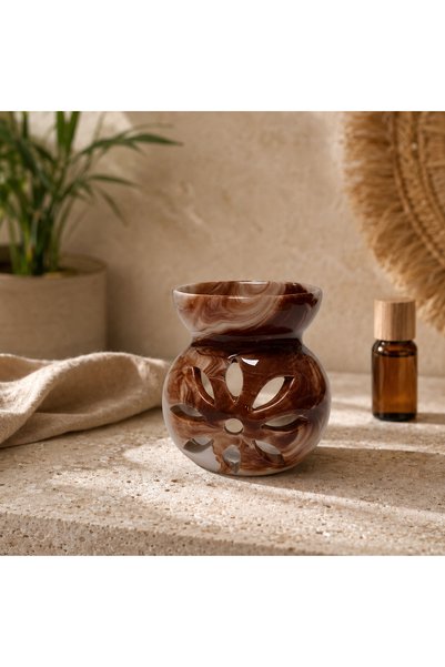Lara Karma Lotus Işıltısı Seramik Buhurdanlık – Dekoratif Aromaterapi ve Uçuc...