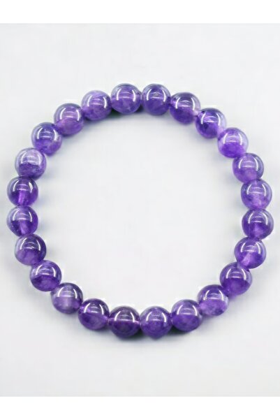 Moon of Noon Natural stone amethyst bracelet 8mm beads 18 size