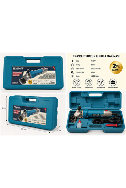 Tricraft Koyun Kırkma 350W Profesyonel Koyun Kırkma Makinesi 220V 2800 Dev/Dk...
