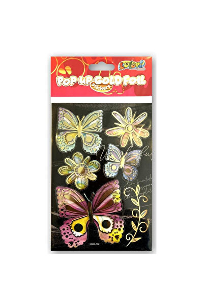 Penmate Stickere decorative 3D fluturi aurii multicolor 13x24.5cm