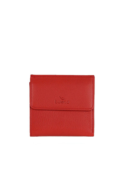 BUENO Red Leather Women's Wallet