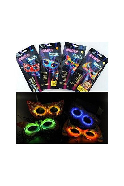 adar , Masca carnaval din plastic cu iluminare LED, luminoasa, Multicolor, 26...