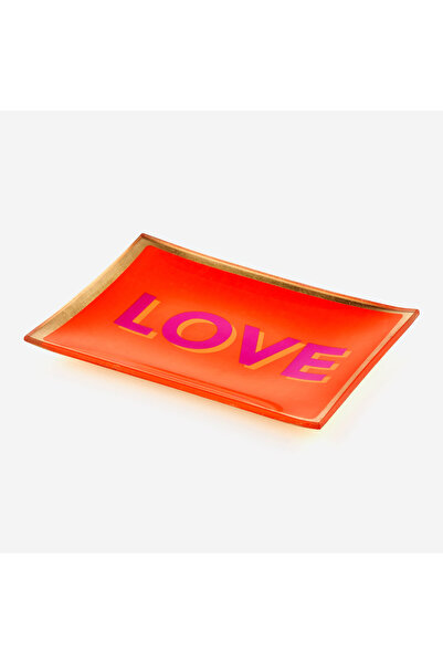 GIFT COMPANY Orange Glass Love Decorative Plate 10X0,8X14,2 cm