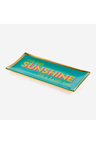 GIFT COMPANY Blue Glass Sunshine Decorative Plate 10X0,8X21 cm