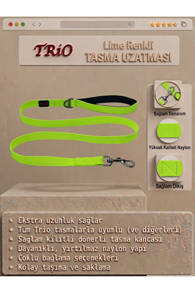 Trio - Tasma Uzatması Gezdirme Kayışı Uzatma Kedi ve Köpek Tasmaları İçin Uza...