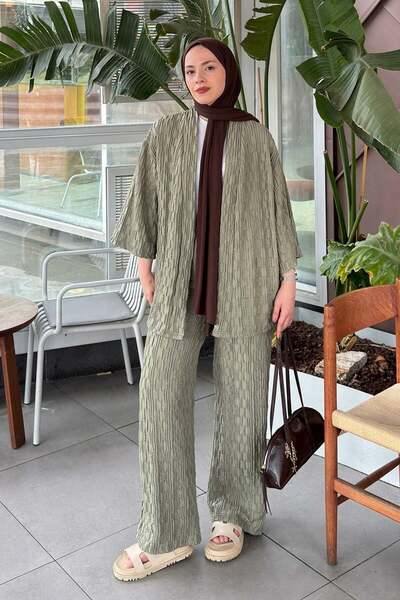 lamelif Set Kimono Raşel Verde