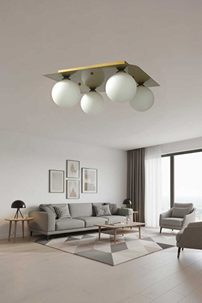 BSA LIGHTING PRİSMA 4'LÜ ESKİTME MODERN AVİZE (BEYAZ GLOP CAM ÇAPI 12 CM)