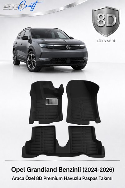 OTOCRAFT Opel Grandland Benzinli 2024-2026 Araca Özel 8D Havuzlu Oto Paspas T...