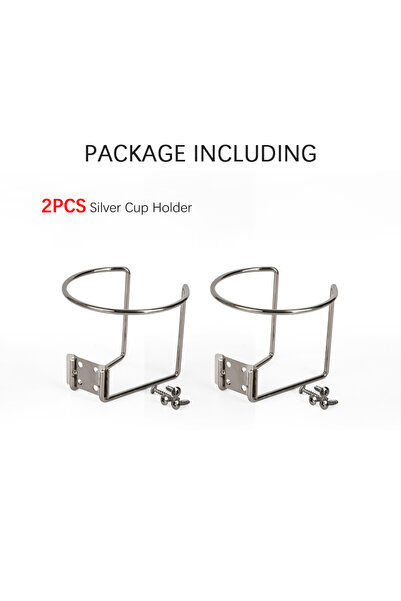 choice2 401-500ml 2PCS Silver Holders Boat Ring Cup Holder Iron Ringlike Drin...