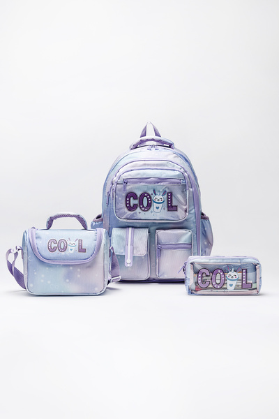 WANDER BAG Cool Patterned 3-Piece Primary School School Bag Set – Backpack + ...