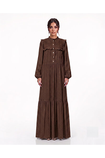 Marvella By Rasha Embellished Summer Dress with Embroidered Collar