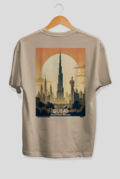 Ankhises Dubai Uae 3 Beige Oversize Country City Back Printed Unisex T-Shirt ...
