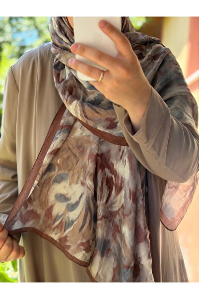 Mehru Scarfs Brush Pattern Kraş - Tile Shawl – Non-Slip Texture – Summer/Wint...