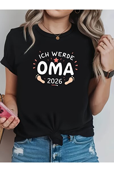LİNA06 تي شيرت نسائي بطباعة نصية 'I Will Be German Official Announcement 2026...