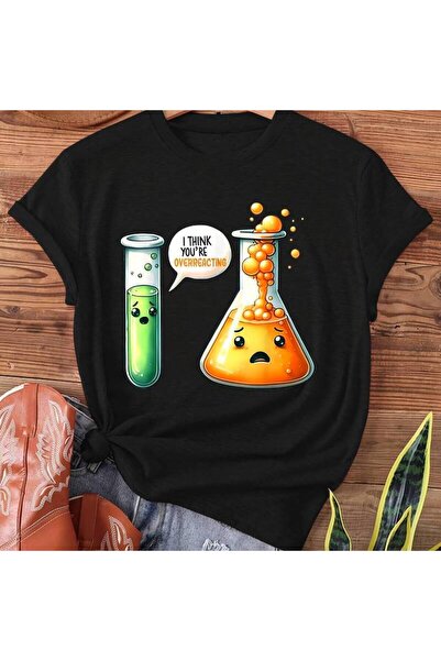 LİNA06 Science Chemistry Print T-shirt, Short Sleeve Crew Neck Casual Top for...