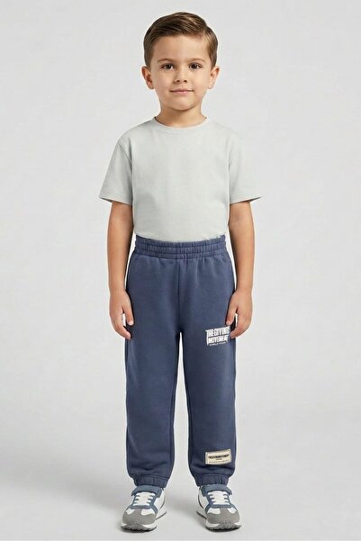 The Giving Movement Kids Boy Brand Logo Jogger Pants, Slate Blue