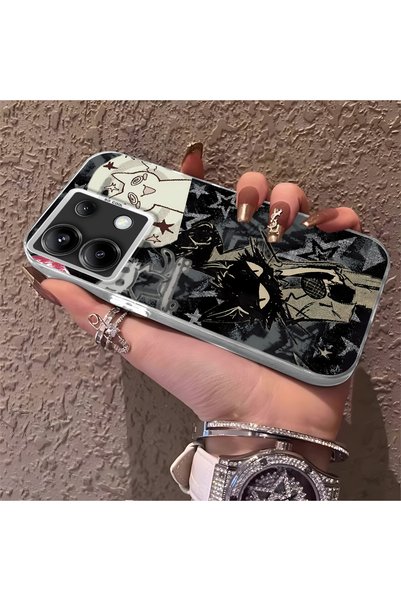PATTERNOVA Redmi Note 13 Pro 5G Uyumlu Karanlık çizim kedi yıldız sert kılıf,...