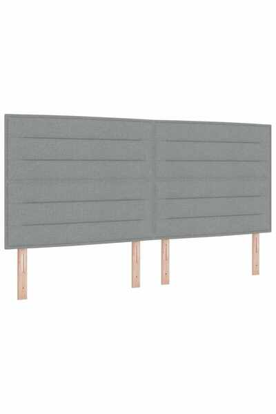 vidaxl Tăblie LED cu benzi LED Manual Gri deschis 200 cm țesătură