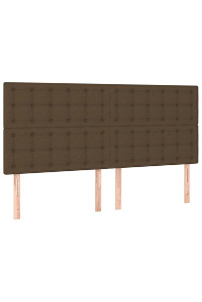 vidaxl Tăblie de pat maro închis 180x5x118/128 cm, material textil